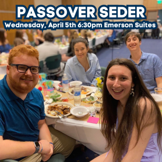 Passover Seder April 5th at 6:30pm