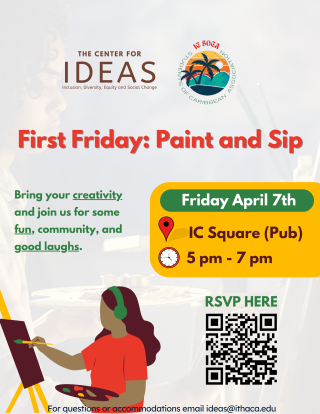 IDEAS First Friday with SOCA, April 7th 5-7pm in the Pub (IC Square)