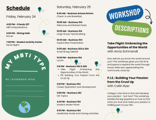 Schedule for February 24 and 25, 2023 including workshop descriptions
