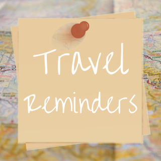 Travel reminders on post it note