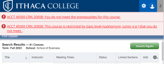 Registration Pro Tips: Restrictions and Overrides | Ithaca College