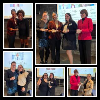 Photo collage showing women receiving awards.