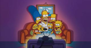 Simpsons on couch