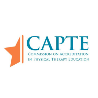 This is the logo for the Commission on Accreditation in Physical Therapy Education. It has the letters C, A, P, T, and E next to an orange star.