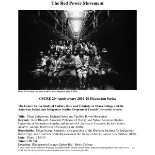 Black and White Poster for Red Power Movement on 12/5/19