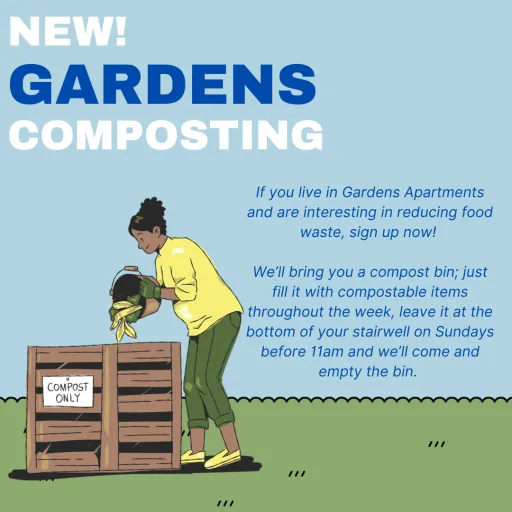 Poster for Gardens Composting initiative. 