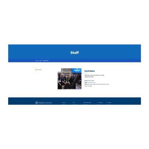 example of a staff profile, in this case Dave Maley